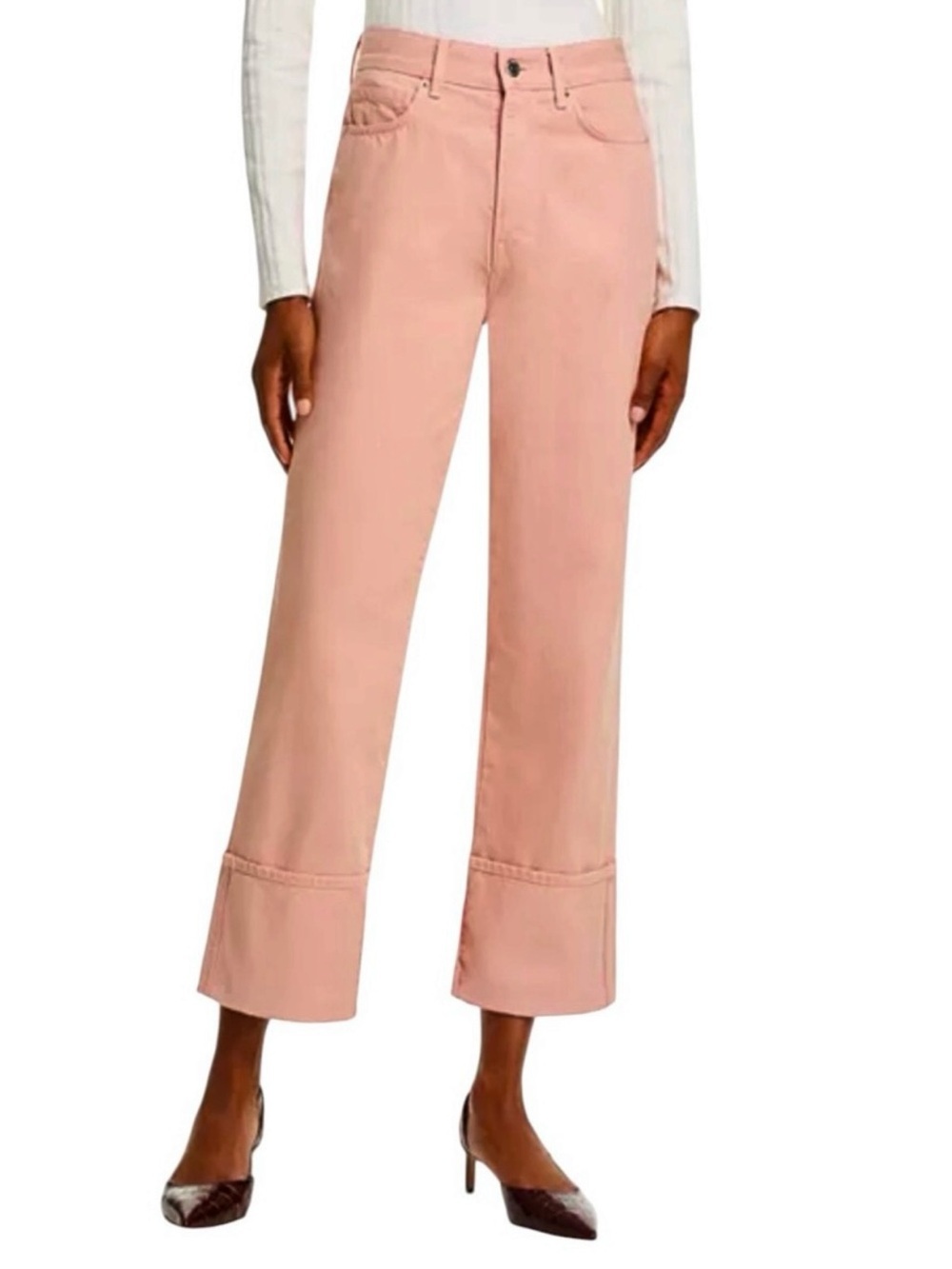 NEW VERONICA BEARD Dylan High Rise Straight Leg Ankle Jeans in Pink Size 26